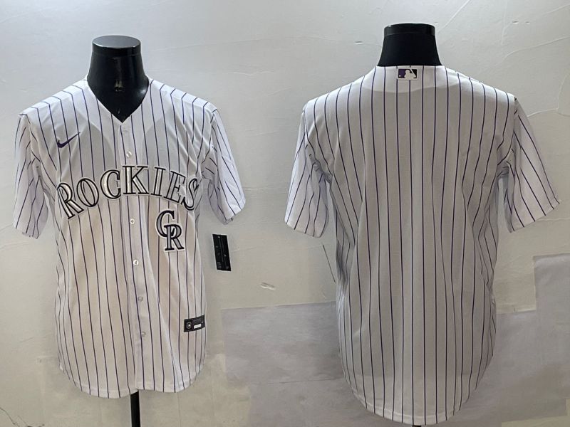 Men Colorado Rockies Blank White Stripe Game 2025 Nike MLB Jersey style 2->colorado rockies->MLB Jersey